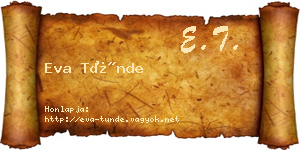 Eva Tünde névjegykártya